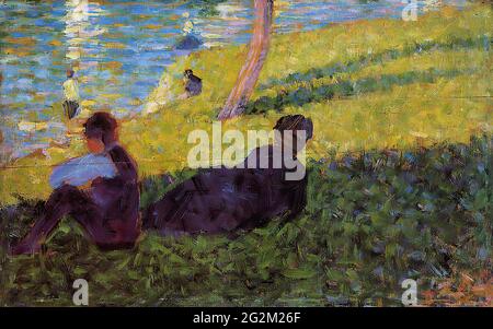 Georges Seurat - Studie UN Dimanche Apr Es MIDI C3 a0 L Ile De L Grande Jatte 1884 Stockfoto