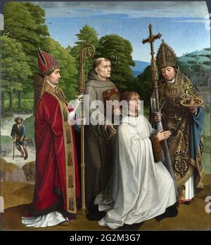 Gerard David – Kanoniker Bernardijn Salviati und drei Heilige Stockfoto