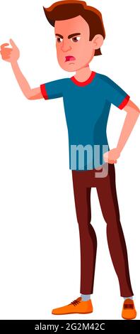 Mann schreit auf gebrochenen Apparat in Mall Cartoon Vektor Stock Vektor