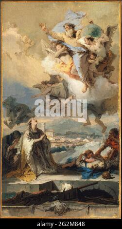 Giovanni Battista Tiepolo - Heiliger Thecla, der für die von der Pest heimgesuchte Pest betet Stockfoto