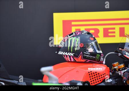 Misano World Circuit Marco Simoncelli, Misano Adriatico, Italien. 12. Juni 2021. nr. 45 Scott Redding Aruba.it Racing -Ducati während der FIM Superbike World Championship 2021 - Superpole Race, World Superbike - SBK - Foto Otto Moretti/LM Credit: Live Media Publishing Group/Alamy Live News Stockfoto