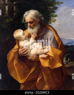 Guido Reni - St. Joseph mit Jesuskind C 1620 Stockfoto