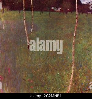 Gustav Klimt - Landhäuser mit Birken 1900 Stockfoto