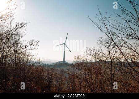 Yeongdeok Windpark in Yeongdeok, Korea Stockfoto