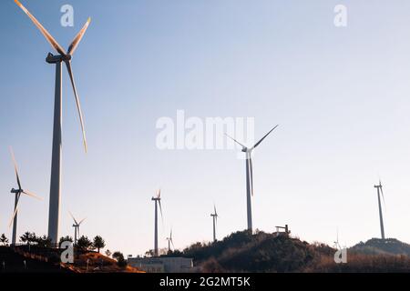 Yeongdeok Windpark in Yeongdeok, Korea Stockfoto
