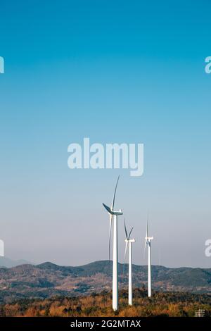 Yeongdeok Windpark in Yeongdeok, Korea Stockfoto