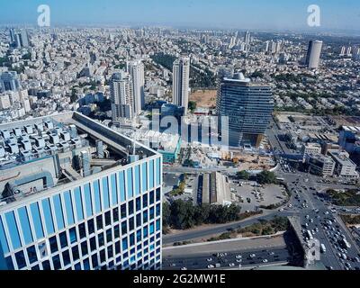 Luftbild: Skyline von Tel Aviv, Israel/Luftbild: Skyline von Tel Aviv, Israel (nur fuer redaktionelle Verwendung. Keine Werbung. Referenzdatenban Stockfoto