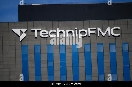 das Logo der Marke/ das Logo der Marke 'TechnipFMC', Paris, Frankreich/ France (nur für redaktionelle Verwendung. Keine Werbung. Referenzdatenban Stockfoto