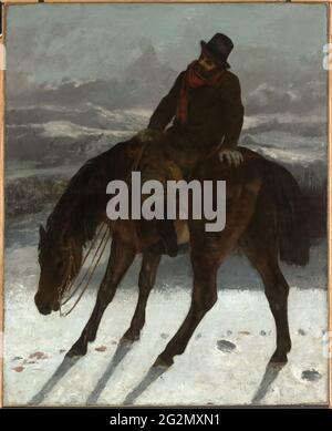 Gustave Courbet - Jäger auf dem Pferderaend Stockfoto