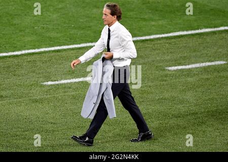 Roberto Mancini Trainer aus Italien reagiert während der UEFA Euro 2020 Gruppenphase - Gruppe A Fußballspiel zwischen der Türkei und Italien im stadio Olimpico in Rom (Italien), 11. Juni 2021. Foto Andrea Staccioli / Insidefoto Stockfoto