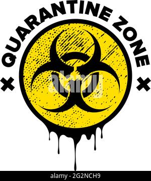 Quarantänezone. Symbol für tropfende biologische Gefahr. Warnschild für biologische Gefahren. Coronavirus covid-19 Stock Vektor