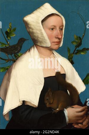 Hans Holbein der Jüngere - eine Dame mit Eichhörnchen und einer Starin Anne Lovell Stockfoto