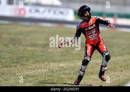 Misano World Circuit Marco Simoncelli, Misano Adriatico, Italien. 12. Juni 2021. nr. 21 Michael Ruben Rinaldi Aruba.it Racing Ducati während der UEFA Euro 2020, Gruppe A, Fußballspiel, World Superbike - SBK - Foto Otto Moretti/LM Credit: Live Media Publishing Group/Alamy Live News Stockfoto