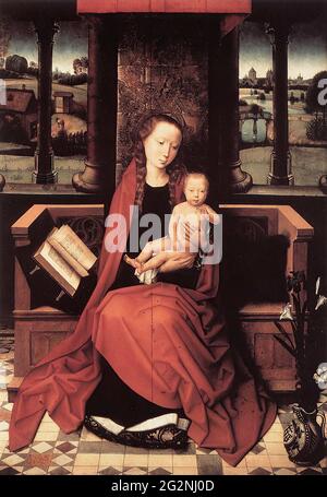 Hans Memling - Jungfernkind auf dem Thron C 1480 Stockfoto