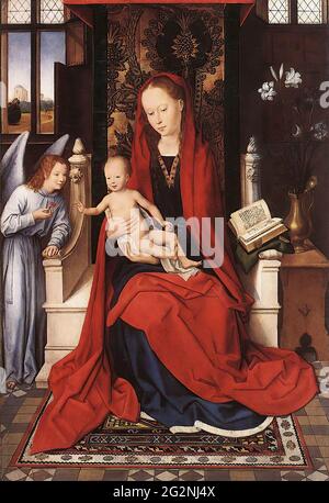 Hans Memling - Jungfrau thront mit Kinderengel C 1480 Stockfoto