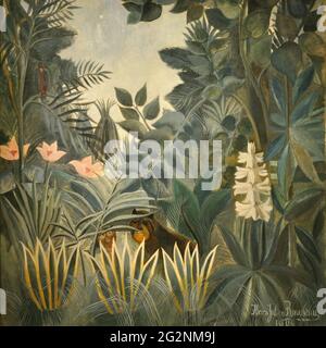 Henri Rousseau alias Le Douanier Rousseau - Äquatorial Jungle 1909 Stockfoto