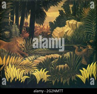 Henri Rousseau alias Le Douanier Rousseau - Lion Hunter Stockfoto