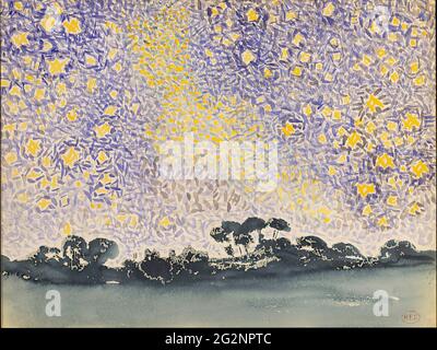 Henri-Edmond-Kreuz (1856-1910) - Landschaft mit Sternen 1908 Stockfoto