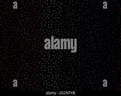 Regenbogen chaotisch unregelmäßige graue Punkte einfaches Doodle nahtloses Muster. Dunkelschwarzer Hintergrund. Handgezeichnete Vektorgrafik Stock Vektor