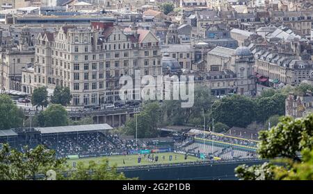 Bath nimmt Northampton während des Spiels der Gallagher Premiership am Recreation Ground in Bath an. Bilddatum: Samstag, 12. Juni 2021. Stockfoto