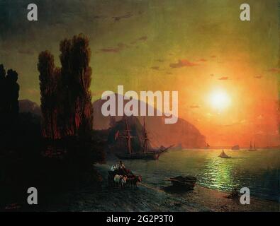 Ivan aïvazovski (1817-1900) - Blick auf die Krim Ayu Dag 1865 Stockfoto