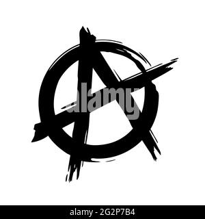 Anarchie Zeichen Hand Gezeichnete Skizze Texturierte Grunge Punk Symbol Vector Illustration