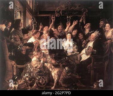 Jacob Jordaens - Bean King 1 C 1655 Stockfoto