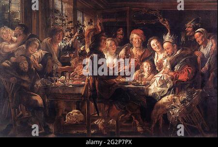 Jacob Jordaens - Bean King C 1645 Stockfoto