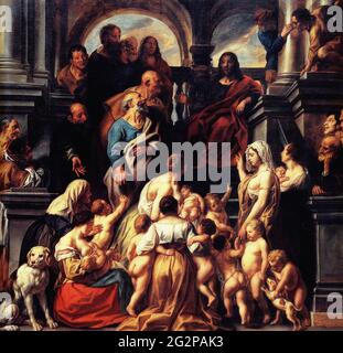 Jacob Jordaens - Kinder Leiden 1655 Stockfoto