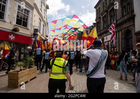 Falmouth Cornwall, Großbritannien. Juni 2021. Demonstration gegen chemische Waffen im Tigray-Krieg mit dem G7-Gipfel in Cornwall verurteilt Äthiopien auch auf das Schärfste den Einsatz chemischer Waffen durch jedermann überall. Quelle: kathleen White/Alamy Live News Stockfoto