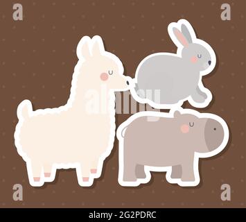 Design mit drei Tieren Stock Vektor