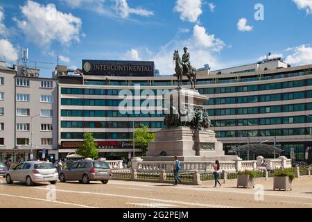 Sofia, Bulgarien - Mai 18 2019: Das Denkmal für den Zaren-Befreier ist ein Reiterdenkmal, das von Arnoldo Zocchi 1903 zu Ehren des russischen EMP geschaffen wurde Stockfoto