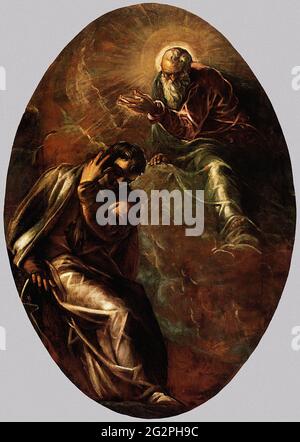 Jacopo Robusti alias Tintoretto - Ewiger Vater erscheint Moses 1578 Stockfoto