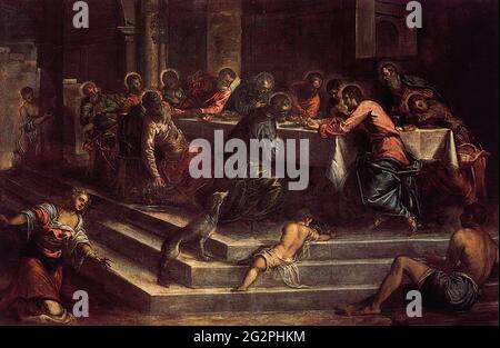 Jacopo Robusti alias Tintoretto - Letztes Abendmahl 1579 Stockfoto