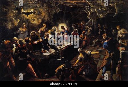 Jacopo Robusti alias Tintoretto - Letztes Abendmahl 1592 Stockfoto