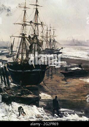 James Abbott Mcneill Whistler - Thames Ice 1860 Stockfoto