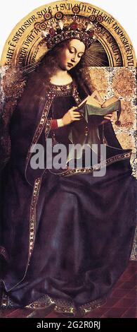 Jan Van Eyck - Genter Altarbild Jungfrau Maria 1429 Stockfoto