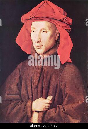 Jan Van Eyck - Porträt Giovanni Arnolfini 1435 Stockfoto