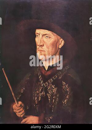 Jan Van Eyck - Portrait Baudouin De Lannoy 1435 Stockfoto