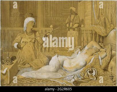 Jean-Auguste-Dominique Ingres - Odalisque mit Sklave 1858 Stockfoto