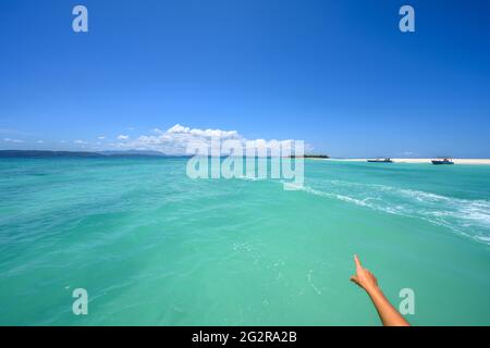 Nosy Iranja Bootstour Stockfoto