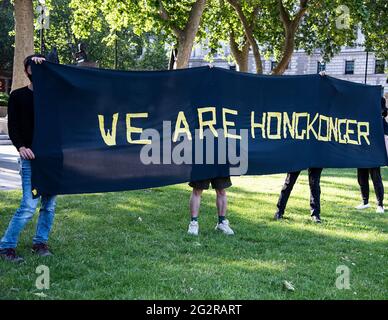 London, England, Vereinigtes Königreich - 12. Juni 2021: Justitia Hong Kong feiert „612“-Jubiläum Kredit: Loredana Sangiuliano/Alamy Live News Stockfoto