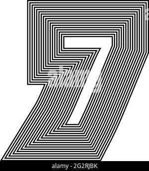 Number 7 Line Logo Icon Design - Vektorgrafik Stock Vektor