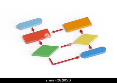 Farbenfrohe Dokumentation in drei Dimensionen. 3d-Illustration. Stockfoto