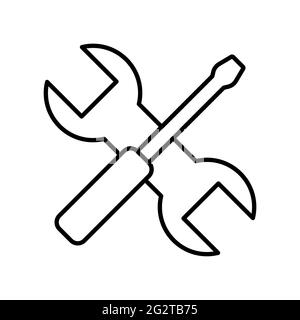 Hilfe, reparieren dünne Linie Symbol., Ausbessern Symbol, Logo Vektor Illustration EPS10 Stock Vektor