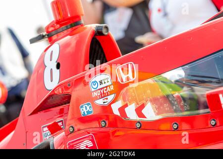 Detroit, Michigan, USA. Juni 2021. MARCUS ERICSSON (8) aus Kumla, Schweden, gewinnt den Chevrolet Detroit Grand Prix auf der Belle Isle in Detroit, Michigan. Kredit: Brandon Carter Grindstone Medien/ASP/ZUMA Wire/Alamy Live Nachrichten Stockfoto