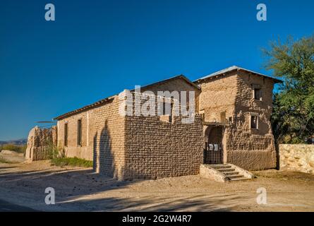 Kirche des heiligen Herzens Jesu (El Corazon Sagrado de la Iglesia de Jesus), 1915, Dorf Ruidosa, Big Bend Country, Texas, USA Stockfoto