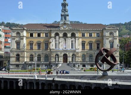 Bilbao Rathaus (Ayuntamiento), einem barocken Stil der Architektur in der Uribarri, Bilboa, Baskenland, Spanien Stockfoto