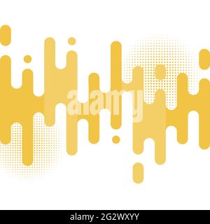 Abstrakte gelbe gerundete Linien Übergangsmuster mit Halbton auf weißem Hintergrund. Vektorgrafik Stock Vektor