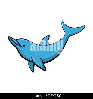 Linienkunst Vektor Illustration eines Delphins Stock Vektor